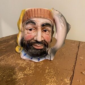 Fisherman Ceramic Mug with Fish Handle